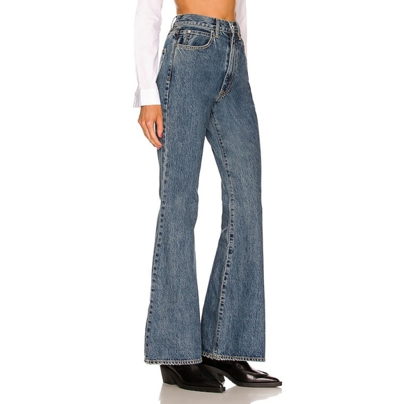 SLVRLAKE Indiana Jeans Born To Run Blue Wide Leg Flare 29 - Picture 4 of 11